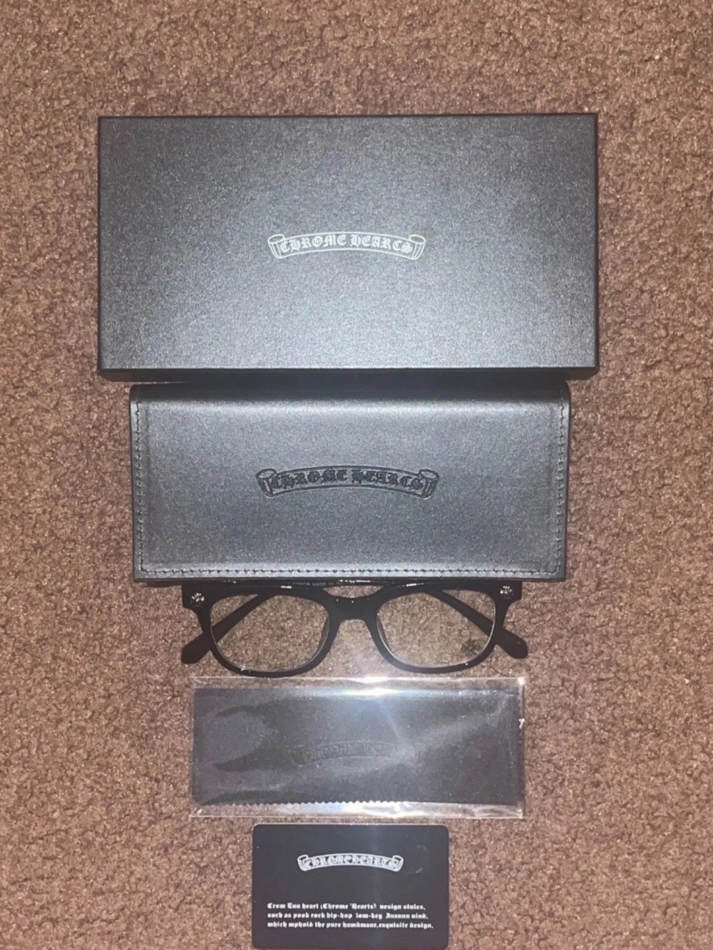 Chrome Hearts Black Sunglasses with Silver Logo Accents